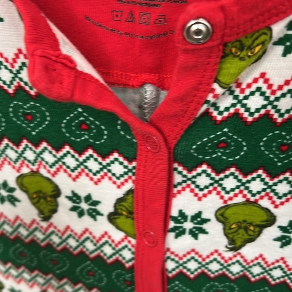Grinch long underwear, PJs with grinch Christmas stocking. Large - Picture 7 of 7